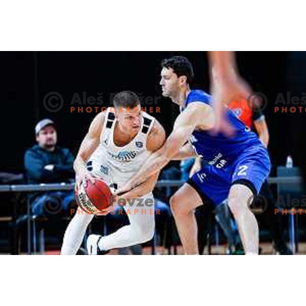 of Ilirija in action during AdmiralBet ABA League 2025/2026 basketball match between Ilirija and Zadar in Tivoli Hall, Ljubljana, Slovenia on October 12, 2025