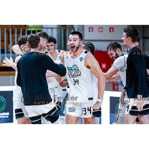 of Ilirija in action during AdmiralBet ABA League 2025/2026 basketball match between Ilirija and Zadar in Tivoli Hall, Ljubljana, Slovenia on October 12, 2025