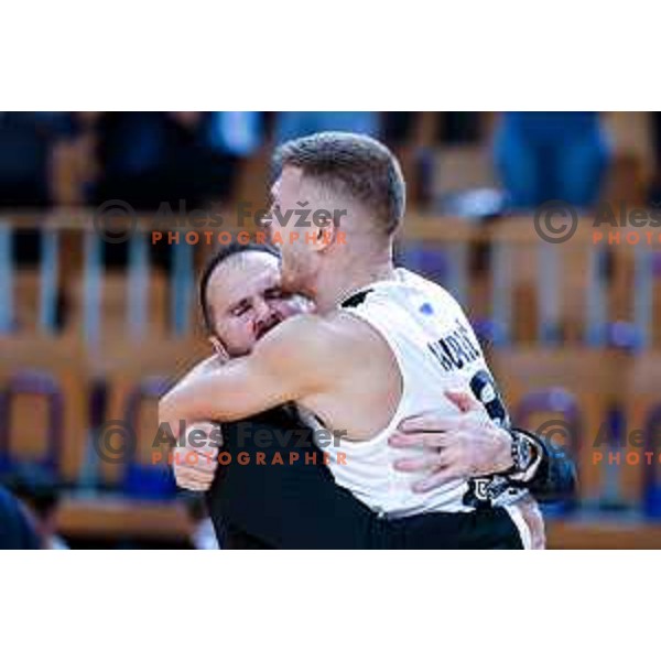 of Ilirija in action during AdmiralBet ABA League 2025/2026 basketball match between Ilirija and Zadar in Tivoli Hall, Ljubljana, Slovenia on October 12, 2025