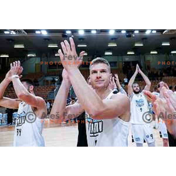 of Ilirija in action during AdmiralBet ABA League 2025/2026 basketball match between Ilirija and Zadar in Tivoli Hall, Ljubljana, Slovenia on October 12, 2025
