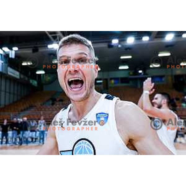 of Ilirija in action during AdmiralBet ABA League 2025/2026 basketball match between Ilirija and Zadar in Tivoli Hall, Ljubljana, Slovenia on October 12, 2025