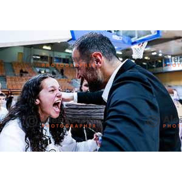 of Ilirija in action during AdmiralBet ABA League 2025/2026 basketball match between Ilirija and Zadar in Tivoli Hall, Ljubljana, Slovenia on October 12, 2025