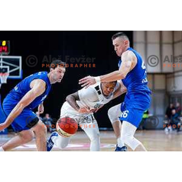 of Ilirija in action during AdmiralBet ABA League 2025/2026 basketball match between Ilirija and Zadar in Tivoli Hall, Ljubljana, Slovenia on October 12, 2025