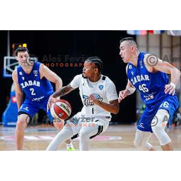 of Ilirija in action during AdmiralBet ABA League 2025/2026 basketball match between Ilirija and Zadar in Tivoli Hall, Ljubljana, Slovenia on October 12, 2025