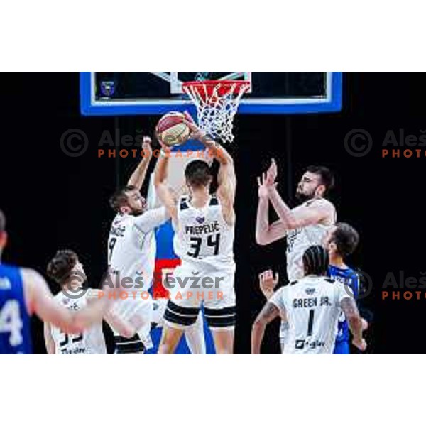 of Ilirija in action during AdmiralBet ABA League 2025/2026 basketball match between Ilirija and Zadar in Tivoli Hall, Ljubljana, Slovenia on October 12, 2025