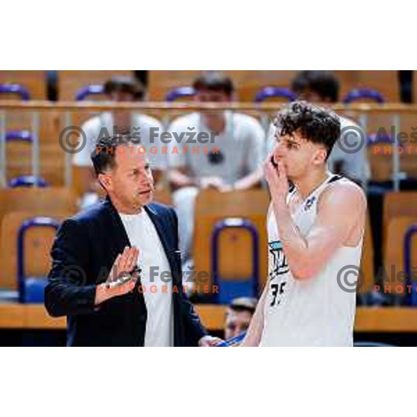 of Ilirija in action during AdmiralBet ABA League 2025/2026 basketball match between Ilirija and Zadar in Tivoli Hall, Ljubljana, Slovenia on October 12, 2025