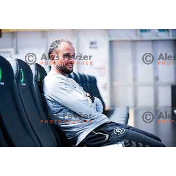 Head coach Uros Zorman during RK LL Grosist Slovan practice session in Tivoli Hall, Ljubljana, Slovenia on October 13, 2025