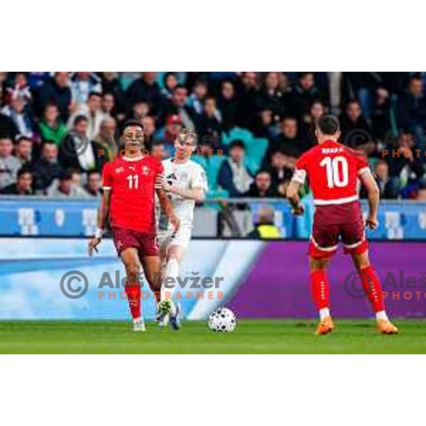 Zan Karnicnik in action during FIFA World Cup 2026 European Qualifiers match between Slovenia and Switzerland in SRC Stozice, Ljubljana, Slovenia on October 13, 2025