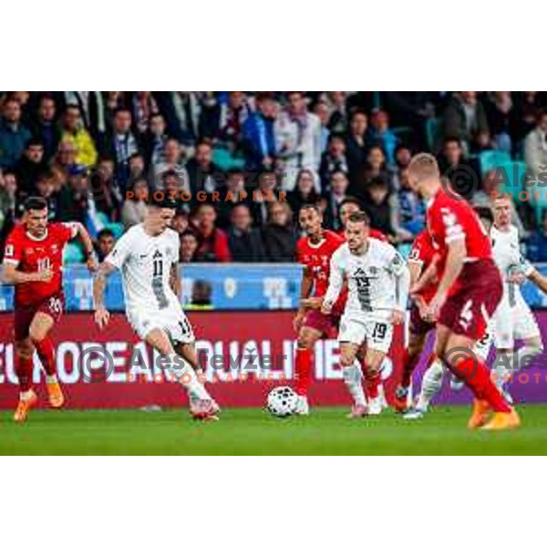Benjamin Sesko during FIFA World Cup 2026 European Qualifiers match between Slovenia and Switzerland in SRC Stozice, Ljubljana, Slovenia on October 13, 2025