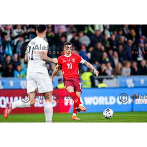 Granit Xhaka (SUI) during FIFA World Cup 2026 European Qualifiers match between Slovenia and Switzerland in SRC Stozice, Ljubljana, Slovenia on October 13, 2025