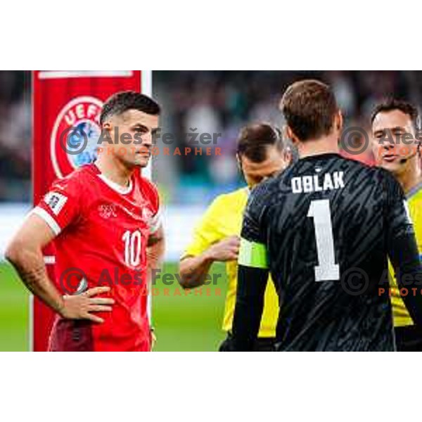Granit Xhaka (SUI) during FIFA World Cup 2026 European Qualifiers match between Slovenia and Switzerland in SRC Stozice, Ljubljana, Slovenia on October 13, 2025