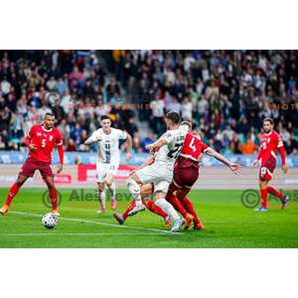 during FIFA World Cup 2026 European Qualifiers match between Slovenia and Switzerland in SRC Stozice, Ljubljana, Slovenia on October 13, 2025