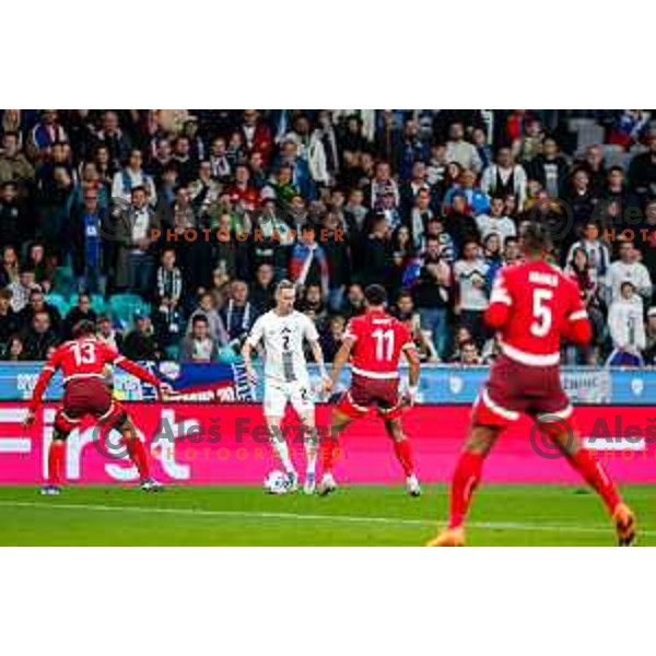Zan Karnicnik in action during FIFA World Cup 2026 European Qualifiers match between Slovenia and Switzerland in SRC Stozice, Ljubljana, Slovenia on October 13, 2025