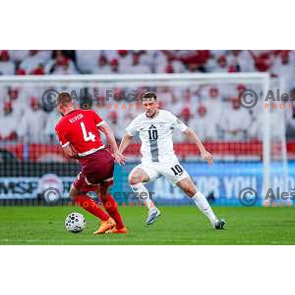 Timi Max Elsnik in action during FIFA World Cup 2026 European Qualifiers match between Slovenia and Switzerland in SRC Stozice, Ljubljana, Slovenia on October 13, 2025