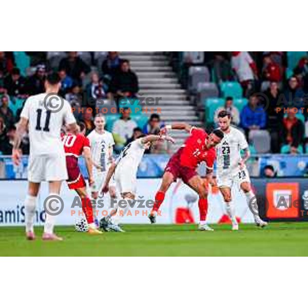 Adam Gnezda Cerin, Dan Ndoye and David Brekalo during FIFA World Cup 2026 European Qualifiers match between Slovenia and Switzerland in SRC Stozice, Ljubljana, Slovenia on October 13, 2025