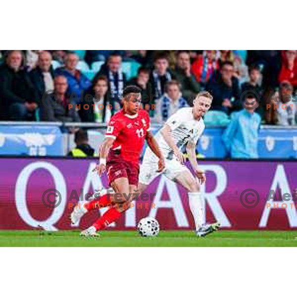Zan Karnicnik in action during FIFA World Cup 2026 European Qualifiers match between Slovenia and Switzerland in SRC Stozice, Ljubljana, Slovenia on October 13, 2025