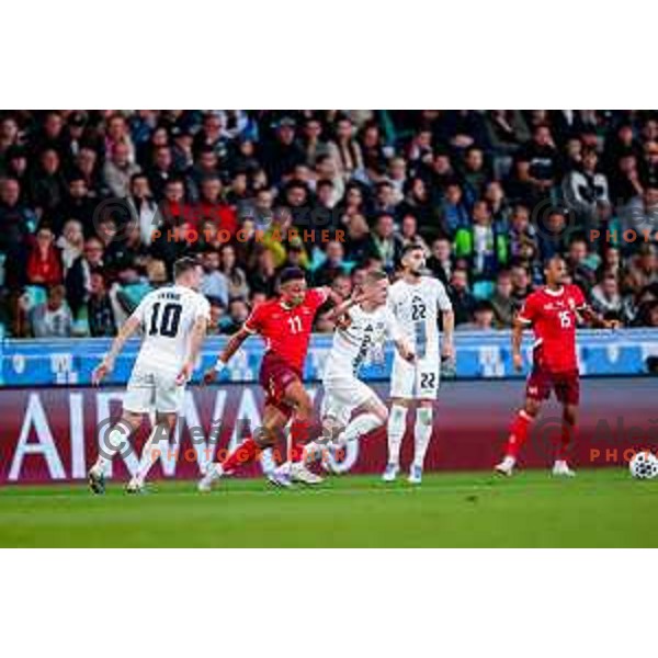 Zan Karnicnik in action during FIFA World Cup 2026 European Qualifiers match between Slovenia and Switzerland in SRC Stozice, Ljubljana, Slovenia on October 13, 2025