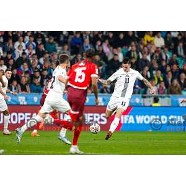 Benjamin Sesko during FIFA World Cup 2026 European Qualifiers match between Slovenia and Switzerland in SRC Stozice, Ljubljana, Slovenia on October 13, 2025