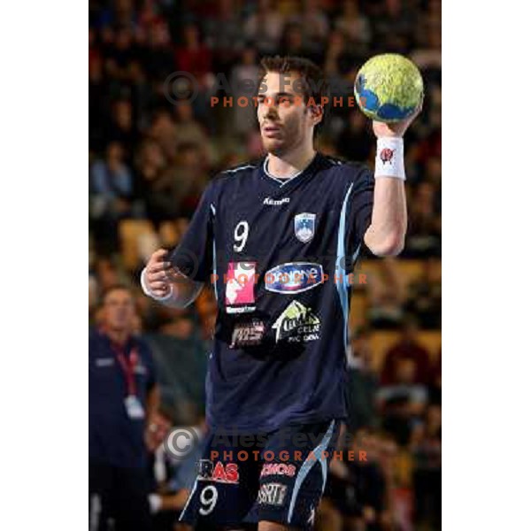 Jure Natek at handball match Slovenia- Germany in Qualification for Euro 2010, played in Arena Zlatorog, Celje, Slovenia 2.11.2008. Germany won 27:26 
