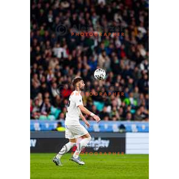 Adam Gnezda Cerin in action during FIFA World Cup 2026 European Qualifiers match between Slovenia and Switzerland in SRC Stozice, Ljubljana, Slovenia on October 13, 2025