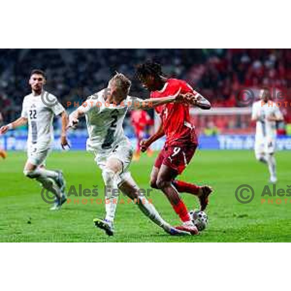 Zan Karnicnik in action during FIFA World Cup 2026 European Qualifiers match between Slovenia and Switzerland in SRC Stozice, Ljubljana, Slovenia on October 13, 2025
