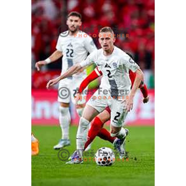 Zan Karnicnik in action during FIFA World Cup 2026 European Qualifiers match between Slovenia and Switzerland in SRC Stozice, Ljubljana, Slovenia on October 13, 2025