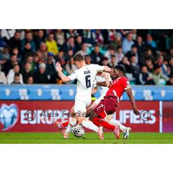 Jaka Bijol during FIFA World Cup 2026 European Qualifiers match between Slovenia and Switzerland in SRC Stozice, Ljubljana, Slovenia on October 13, 2025