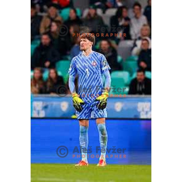 Gregor Kobel during FIFA World Cup 2026 European Qualifiers match between Slovenia and Switzerland in SRC Stozice, Ljubljana, Slovenia on October 13, 2025