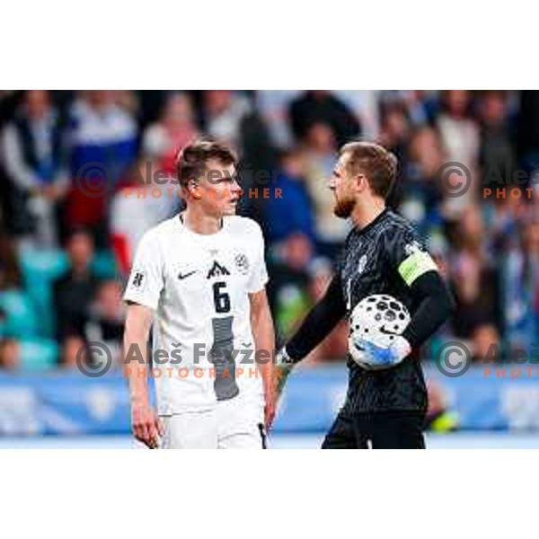 Jaka Bijol during FIFA World Cup 2026 European Qualifiers match between Slovenia and Switzerland in SRC Stozice, Ljubljana, Slovenia on October 13, 2025