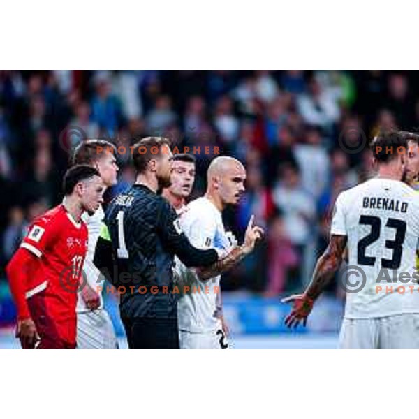 Vanja Drkusic during FIFA World Cup 2026 European Qualifiers match between Slovenia and Switzerland in SRC Stozice, Ljubljana, Slovenia on October 13, 2025
