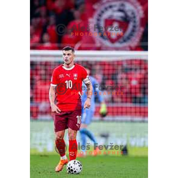 Granit Xhaka (SUI) during FIFA World Cup 2026 European Qualifiers match between Slovenia and Switzerland in SRC Stozice, Ljubljana, Slovenia on October 13, 2025