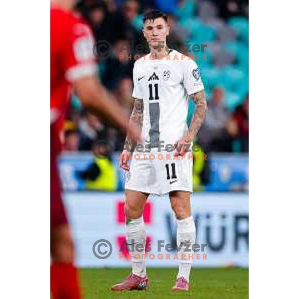 Benjamin Sesko during FIFA World Cup 2026 European Qualifiers match between Slovenia and Switzerland in SRC Stozice, Ljubljana, Slovenia on October 13, 2025