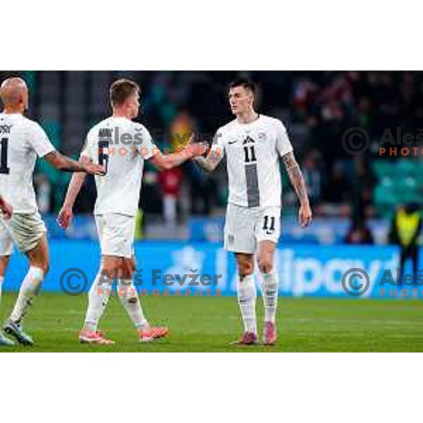 Jaka Bijol and Benjamin Sesko during FIFA World Cup 2026 European Qualifiers match between Slovenia and Switzerland in SRC Stozice, Ljubljana, Slovenia on October 13, 2025