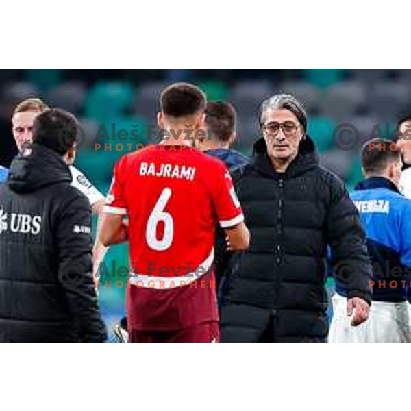 Murat Yakin, head coach of Switzerland during FIFA World Cup 2026 European Qualifiers match between Slovenia and Switzerland in SRC Stozice, Ljubljana, Slovenia on October 13, 2025