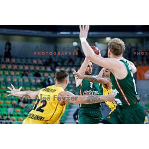 in action during BKT EuroCup 2025-2026 basketball match between Cedevita Olimpija (SLO) and Aris Thessaloniki Betsson (GRE) in SRC Stozice, Ljubljana, Slovenia on October 14, 2025