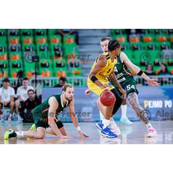 in action during BKT EuroCup 2025-2026 basketball match between Cedevita Olimpija (SLO) and Aris Thessaloniki Betsson (GRE) in SRC Stozice, Ljubljana, Slovenia on October 14, 2025