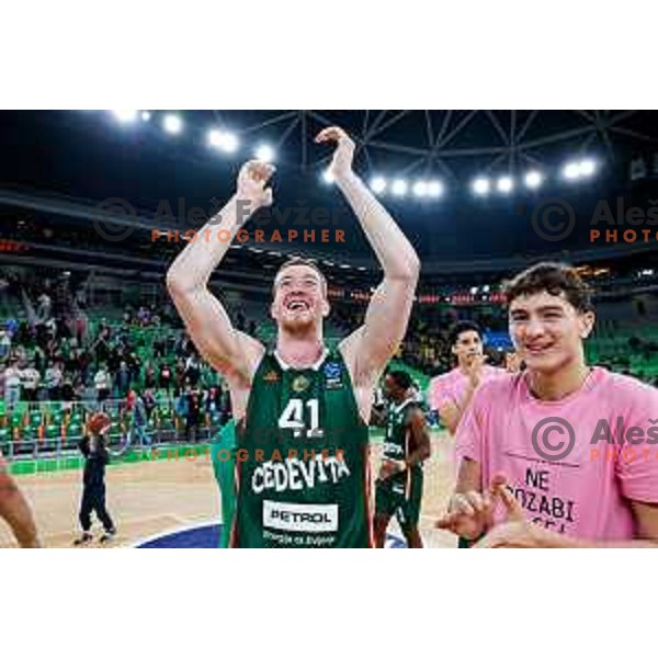 in action during BKT EuroCup 2025-2026 basketball match between Cedevita Olimpija (SLO) and Aris Thessaloniki Betsson (GRE) in SRC Stozice, Ljubljana, Slovenia on October 14, 2025