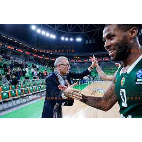 Emil Tedeschi during BKT EuroCup 2025-2026 basketball match between Cedevita Olimpija (SLO) and Aris Thessaloniki Betsson (GRE) in SRC Stozice, Ljubljana, Slovenia on October 14, 2025