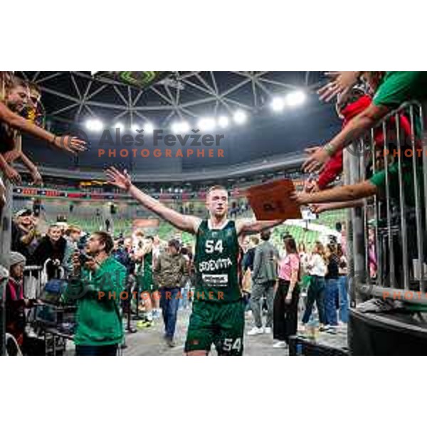 in action during BKT EuroCup 2025-2026 basketball match between Cedevita Olimpija (SLO) and Aris Thessaloniki Betsson (GRE) in SRC Stozice, Ljubljana, Slovenia on October 14, 2025
