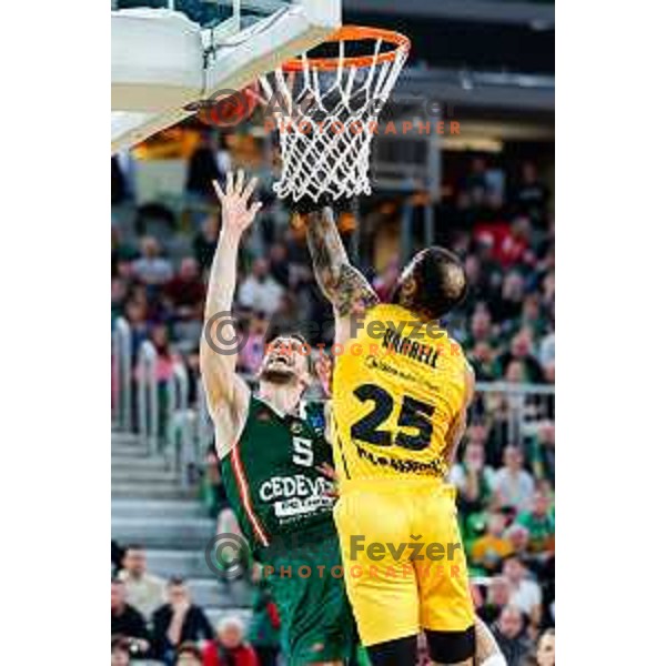 in action during BKT EuroCup 2025-2026 basketball match between Cedevita Olimpija (SLO) and Aris Thessaloniki Betsson (GRE) in SRC Stozice, Ljubljana, Slovenia on October 14, 2025