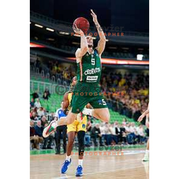 Aleksej Nikolić of KK Cedevita Olimpija in action during BKT EuroCup 2025-2026 basketball match between Cedevita Olimpija (SLO) and Aris Solun (GRC) in SRC Stozice, Ljubljana, Slovenia on October 14th, 2025