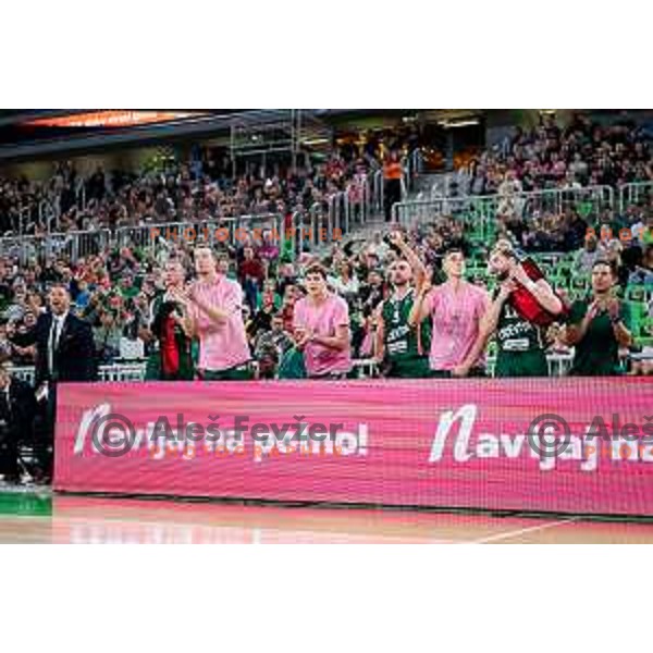 in action during BKT EuroCup 2025-2026 basketball match between Cedevita Olimpija (SLO) and Aris Solun (GRC) in SRC Stozice, Ljubljana, Slovenia on October 14th, 2025