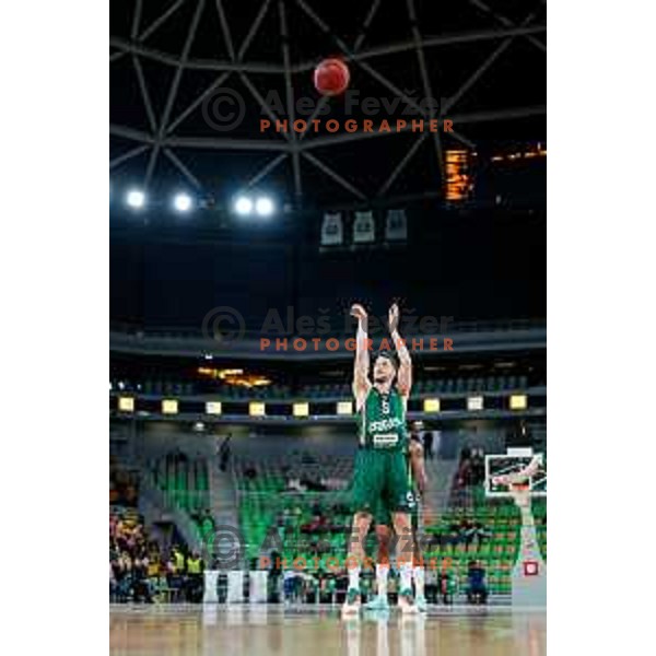 Aleksej Nikolić of KK Cedevita Olimpija in action during BKT EuroCup 2025-2026 basketball match between Cedevita Olimpija (SLO) and Aris Solun (GRC) in SRC Stozice, Ljubljana, Slovenia on October 14th, 2025