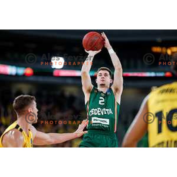 Joseph Girard III of KK Cedevita Olimpija in action during BKT EuroCup 2025-2026 basketball match between Cedevita Olimpija (SLO) and Aris Solun (GRC) in SRC Stozice, Ljubljana, Slovenia on October 14th, 2025