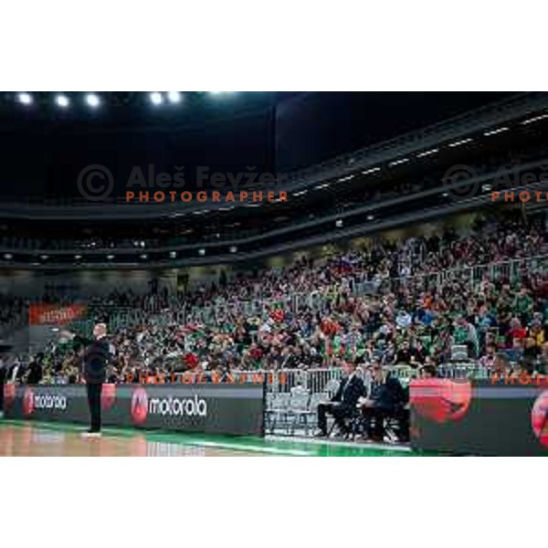 in action during BKT EuroCup 2025-2026 basketball match between Cedevita Olimpija (SLO) and Aris Solun (GRC) in SRC Stozice, Ljubljana, Slovenia on October 14th, 2025