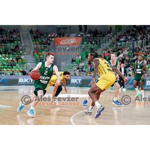Joseph Girard III of KK Cedevita Olimpija in action during BKT EuroCup 2025-2026 basketball match between Cedevita Olimpija (SLO) and Aris Solun (GRC) in SRC Stozice, Ljubljana, Slovenia on October 14th, 2025