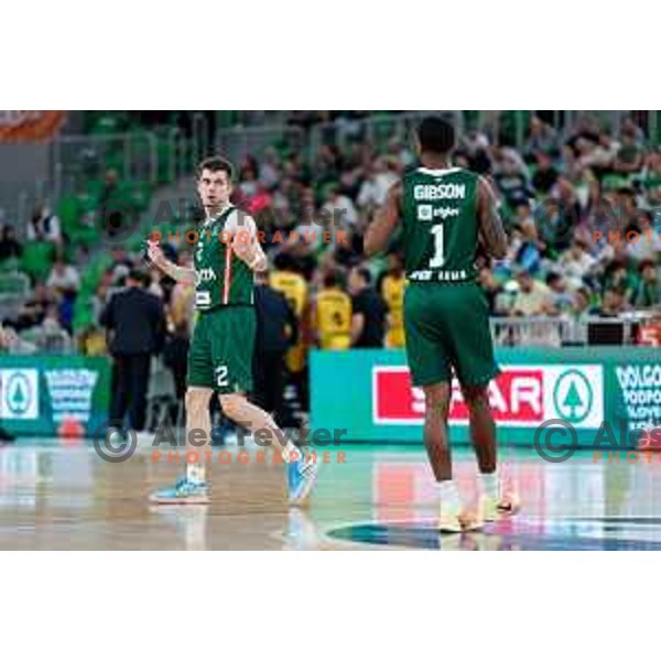 Joseph Girard III of KK Cedevita Olimpija in action during BKT EuroCup 2025-2026 basketball match between Cedevita Olimpija (SLO) and Aris Solun (GRC) in SRC Stozice, Ljubljana, Slovenia on October 14th, 2025