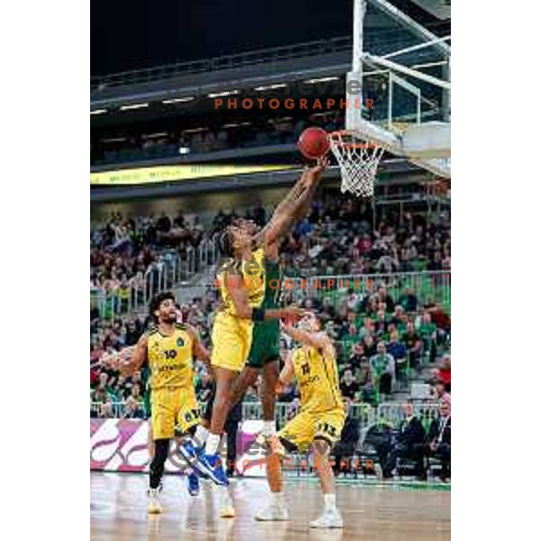 Umoja Gibson of KK Cedevita Olimpija in action during BKT EuroCup 2025-2026 basketball match between Cedevita Olimpija (SLO) and Aris Solun (GRC) in SRC Stozice, Ljubljana, Slovenia on October 14th, 2025
