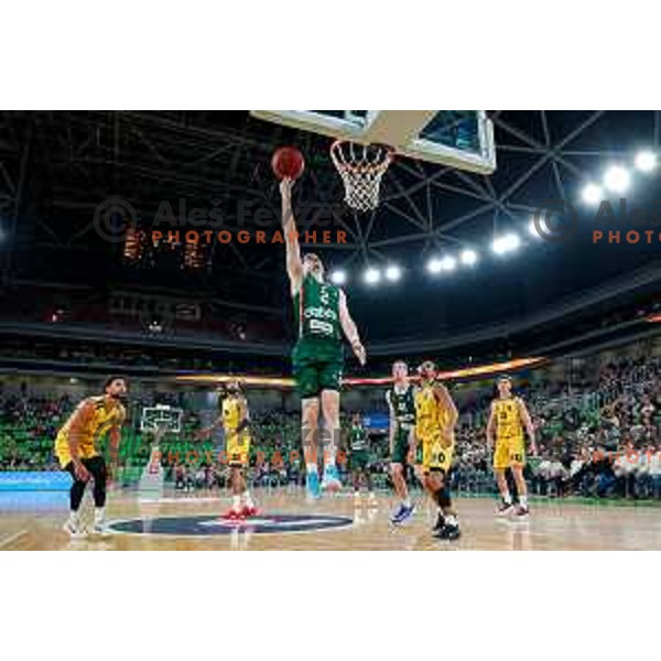 Joseph Girard III of KK Cedevita Olimpija in action during BKT EuroCup 2025-2026 basketball match between Cedevita Olimpija (SLO) and Aris Solun (GRC) in SRC Stozice, Ljubljana, Slovenia on October 14th, 2025