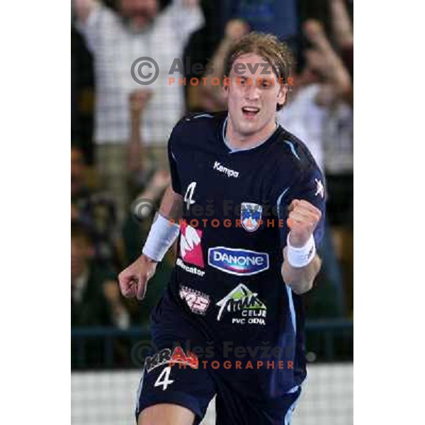David Miklavcic at handball match Slovenia- Germany in Qualification for Euro 2010, played in Arena Zlatorog, Celje, Slovenia 2.11.2008. Germany won 27:26 